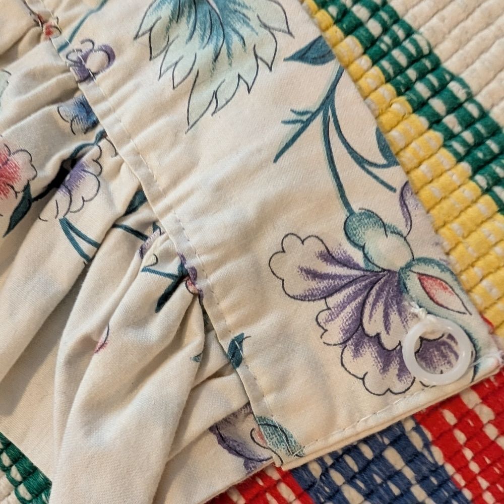 Vintage floral print pleated valance‎ curtains set - Picture 3 of 5